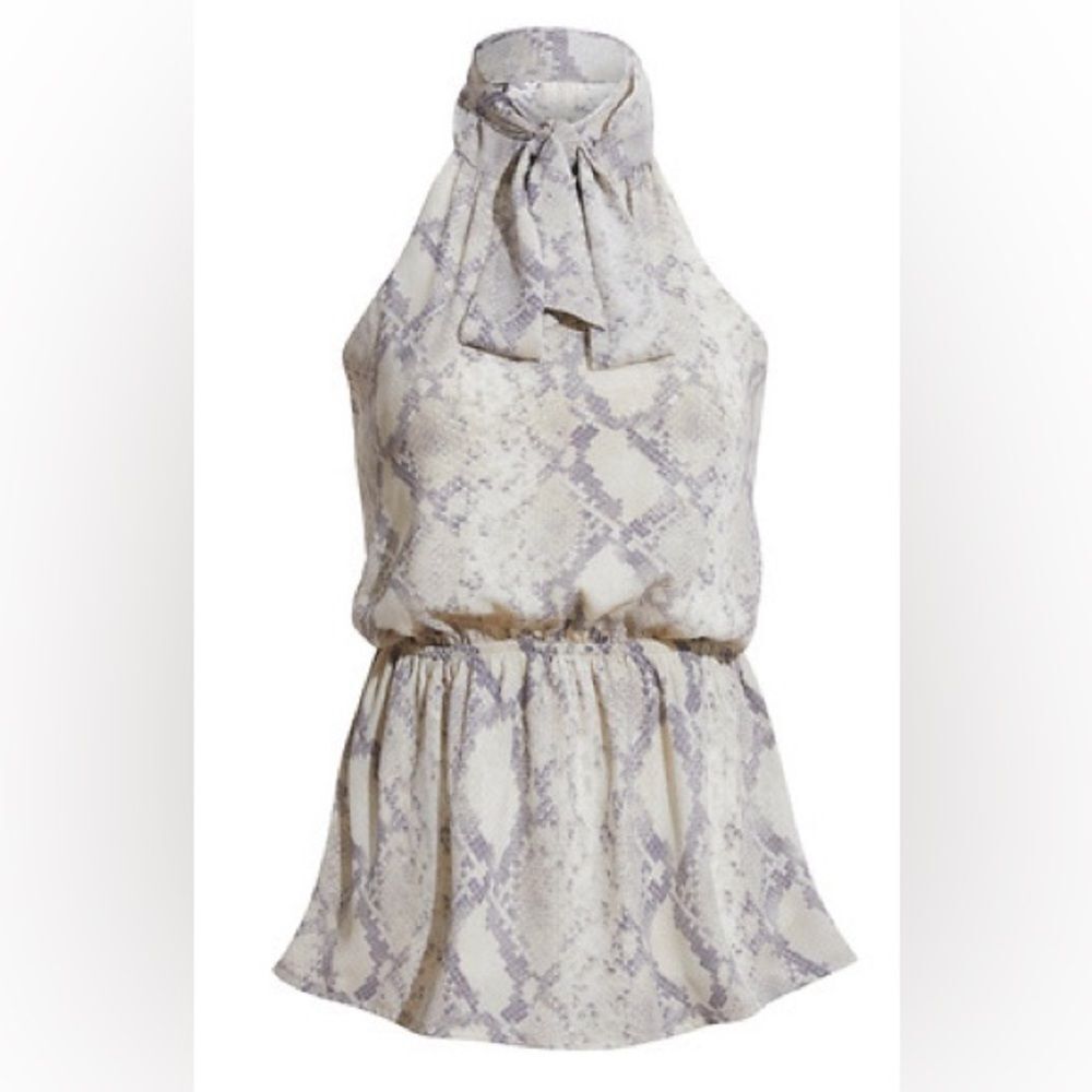 Gilli Snake Skin Print‎ Halter Top Cream Multi L NWT DAILY LOOK